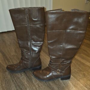 Arizona Jean Company Brown Leather Riding Boots Size 10M WC